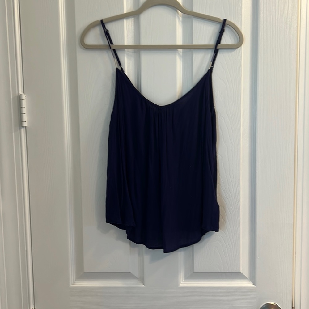 Roxy navy blue flowy beachy top size medium
